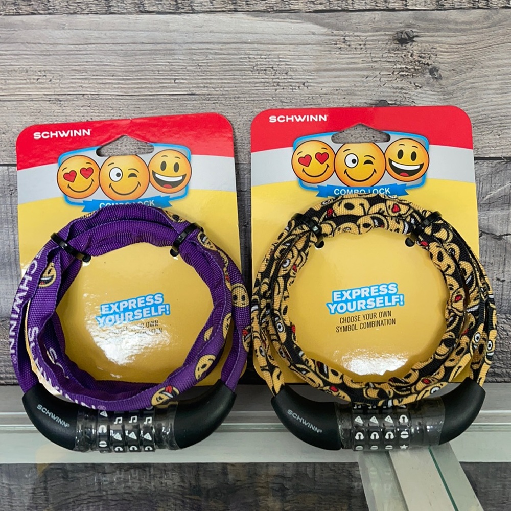 ❤️NEW!!❤️Schwinn Emoticon Fabric Cable Combo Lock